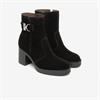 NeroGiardini High Block Heel Buckle Boot - Black Suede
